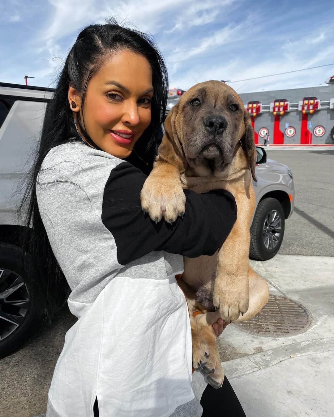 ニーナ・メルセデスさんのインスタグラム写真 - (ニーナ・メルセデスInstagram)「Thank you @championbreedworldwide for delivering my son to my arms! Meet “Thor ” he’s a a #daniff puppy 13 weeks old today. Check my stories a little later to see how big he really is. #mastiff #greatdane  I love Mastiff and Great Dane breeds so when I found @championbreedworldwide and really watched what they do and how much care they put into their breed. The quality is outstanding, I knew I didn’t need to look anywhere else. They are located outside Los Angeles but close enough to Vegas. They also ship their puppies to their new owners.  He has brothers still available so contact them today.」2月9日 6時39分 - lifewithmariza