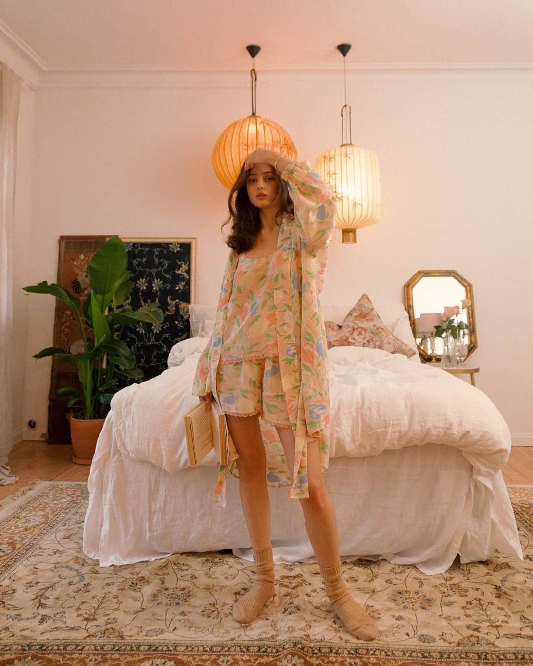 バイティモのインスタグラム：「The Lilies Kimono is made from left over fabric, in 100% sustainably made FSC certified viscose 🌱 Find it at byTiMo.com #bytimo #youarebeautiful」