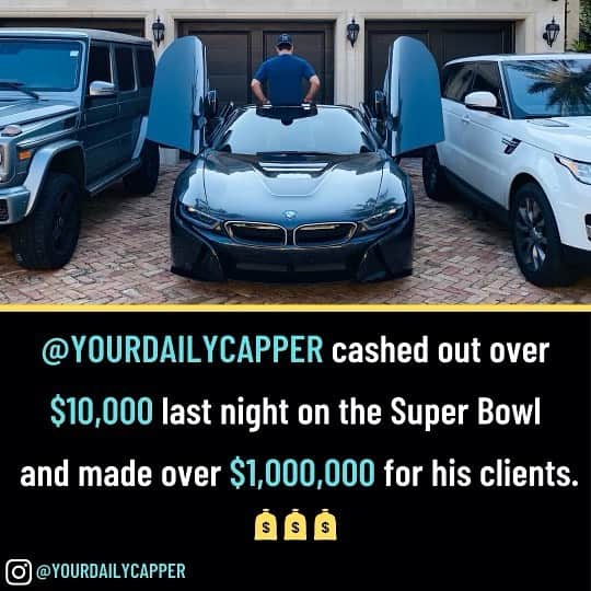 Abandoned Placesのインスタグラム：「Follow 👉 @yourdailycapper He cashed out $10,000 last night on the Super Bowl and made over $1,000,000 for his clients ! 💰  He is the sports betting goat 🐐 He is literally teaching thousands of people how to make money with sports betting off their phone 📲」