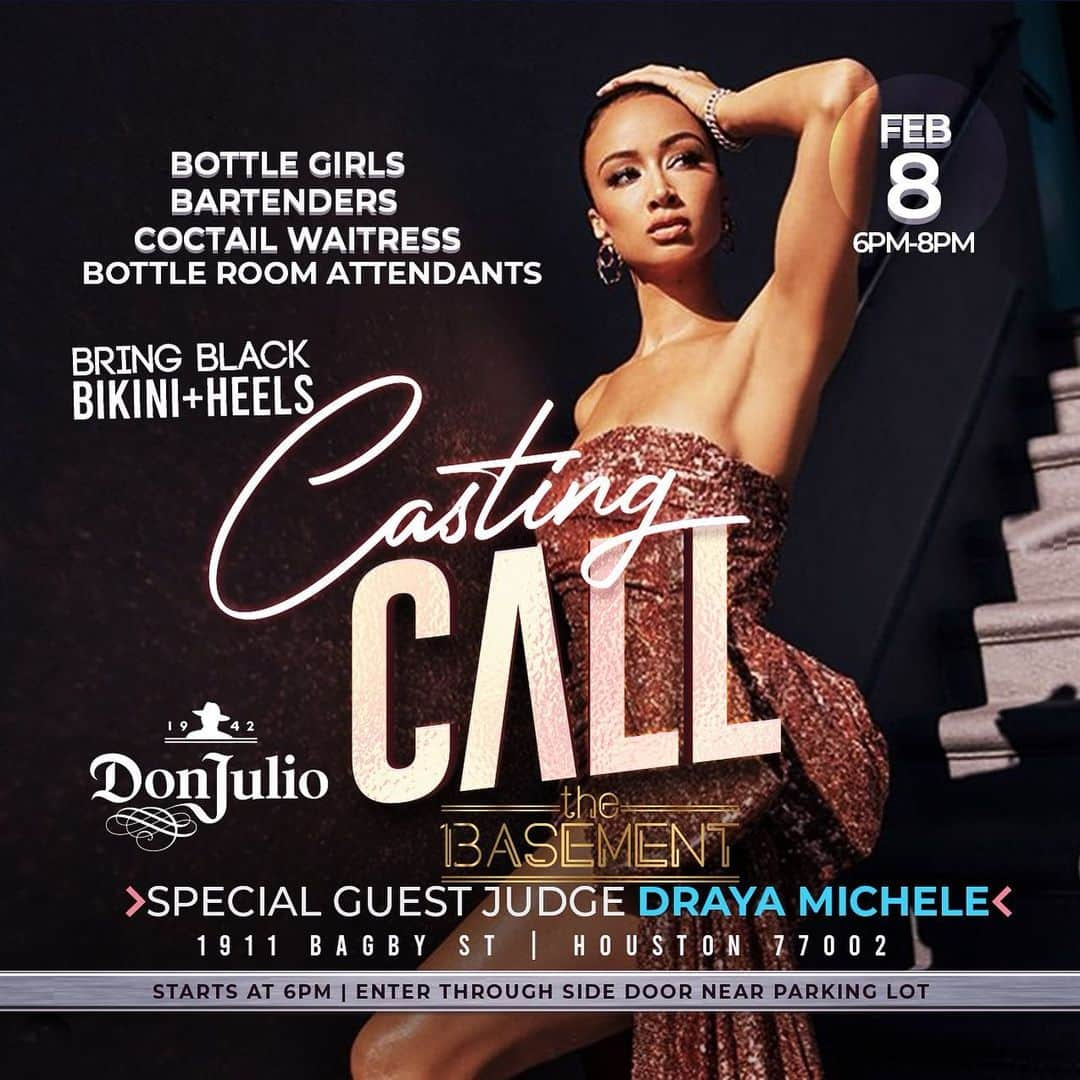 Draya Micheleさんのインスタグラム写真 - (Draya MicheleInstagram)「TODAY IN HOUSTON !!! Attention waitresses, bottle girls, and bartenders!!!  New restaurant  opening soon !」2月9日 5時52分 - drayamichele