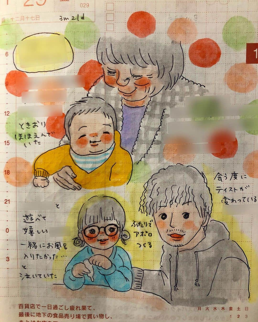 misaさんのインスタグラム写真 - (misaInstagram)「#ほぼ日 #ほぼ日手帳  #ほぼ日絵日記 #絵日記 #育児日記 #育児絵日記 #hobonichi  #イラスト #illust #クリーンカラー#babytime_japan #ベビタイム#ママチャンネル#ママポスト#lin_don_fashion#illustgram_mama#マイナビ子育て部#3m21d#生後3ヶ月#4歳」2月8日 22時20分 - m_hobonichi