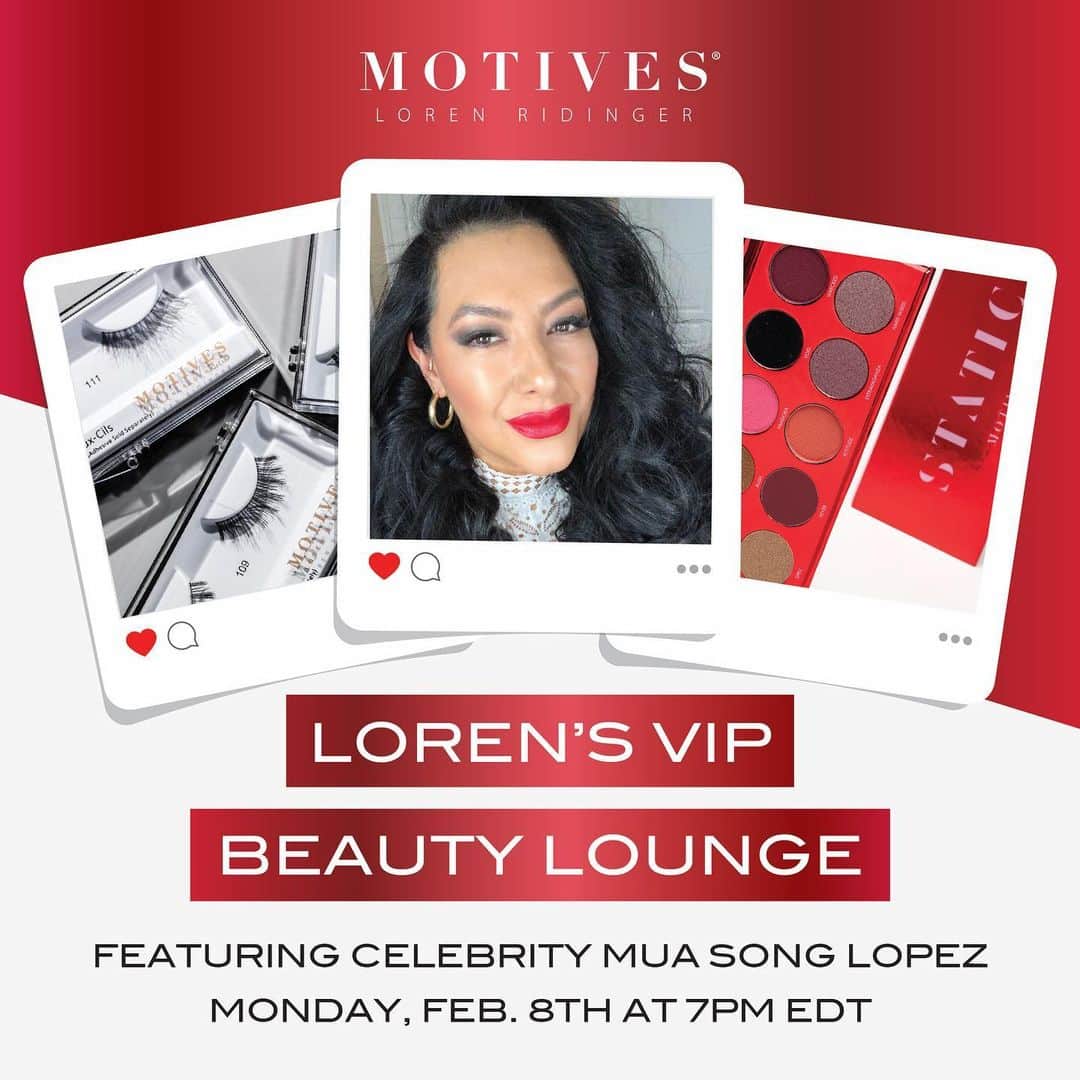 Motives Cosmeticsさんのインスタグラム写真 - (Motives CosmeticsInstagram)「Take yourself on a date or invite your friends for an early galentine’s to tonight’s VIP Beauty Lounge! 💋RSVP at the link in bio.   We’ll be joined by Celebrity MUA, Song Lopez, to learn a glam look to celebrate the month of love. 🖤」2月8日 23時15分 - motivescosmetics