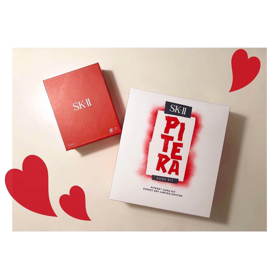 森脇加奈子のインスタグラム：「❤️ 念願の初SK-II！！！ お試しの気持ちで小さめのを購入した！  付けるだけでも気持ちがあがる。浸透してゆくのがわかる〜〜〜SK-II風呂に入りたい〜〜〜🛁  箱までかわいい。❤︎  #skⅱ #skⅡ #SKⅡ」