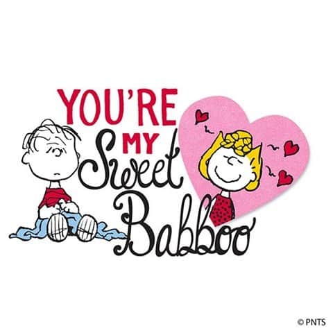 スヌーピーのインスタグラム：「Happiness is a sweet babboo 💗」
