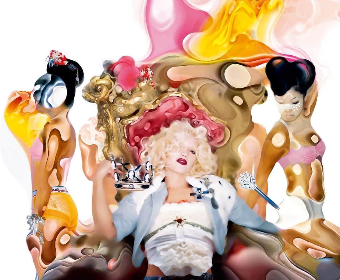 ValGarlandのインスタグラム：「#WhatYouWaitingFor ❓❓❓  #LoveAngelMusicBaby @gwenstefani by @nick_knight   Photography: @nick_knight Stylist: @andrea_lieberman  Hair: @sammcknight1 Make-up: @thevalgarland Nails: @mariannewman  Art direction / Layout: @jolie_clemens Set designer #MichaelHowells  Creative direction: @gwenstefani  Image Retouching: #AllanFinamore Production: #CharlotteWheeler   #NickKnight #GwenStefani #ValGarland」
