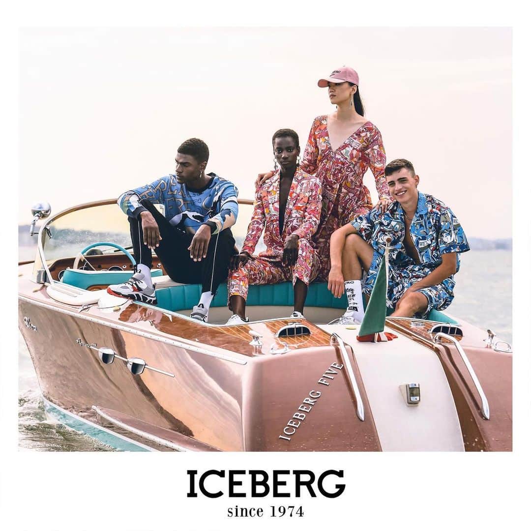 アイスバーグのインスタグラム：「Join the #Iceberg1974 crew of daring spirits on an Italian holiday journey @rafaelmayers @iamrosaliendour @sergioamore_ @lu_tao_」