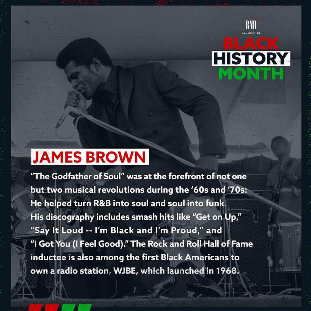 Broadcast Music, Inc.さんのインスタグラム写真 - (Broadcast Music, Inc.Instagram)「Celebrating the “Godfather of Soul,” James Brown! #BlackHistoryMonth」2月9日 1時50分 - bmi