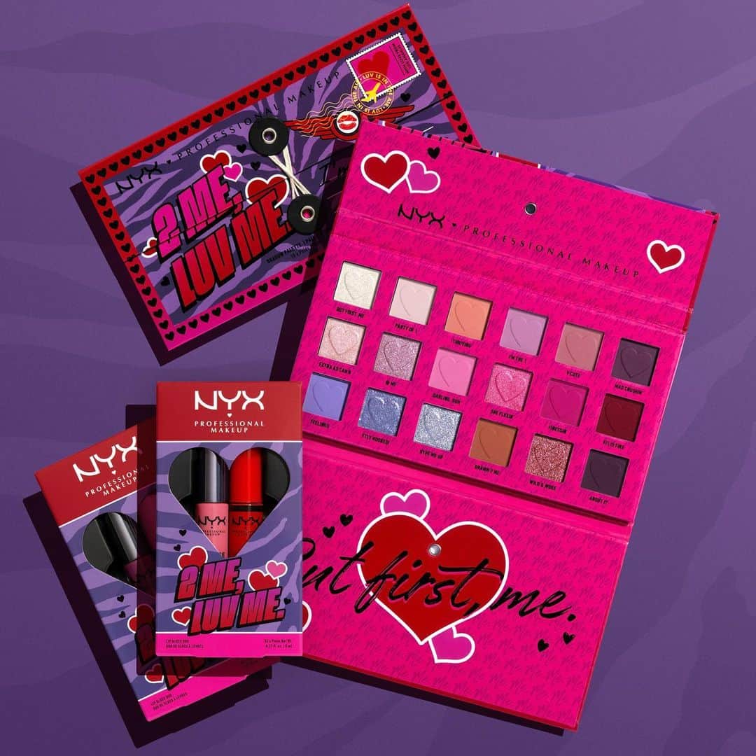 NYX Cosmeticsさんのインスタグラム写真 - (NYX CosmeticsInstagram)「This Valentine's Day, it's all about self-love 💕 Introducing our NEW limited edition 2 Me, Luv Me Collection! ✨ We have all you need to make V-Day the new Me-Day 💋 💜 2 ME, LUV ME SHADOW PALETTE 💜 2 ME, LUV ME LIP GLOSS DUOS Shop the collection online at nyxcosmetics.com • #nyxcosmetics #nyxprofessionalmakeup #crueltyfreebeauty ⠀」2月9日 2時59分 - nyxcosmetics