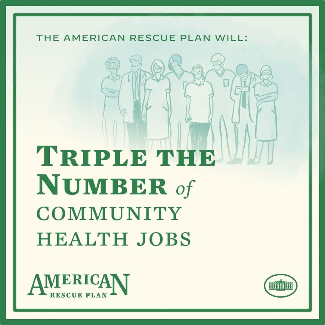 The White Houseさんのインスタグラム写真 - (The White HouseInstagram)「The American Rescue Plan includes a historic investment in the public health workforce, funding 100,000 public health workers that will help contain the virus and vaccinate America.」2月9日 3時55分 - whitehouse