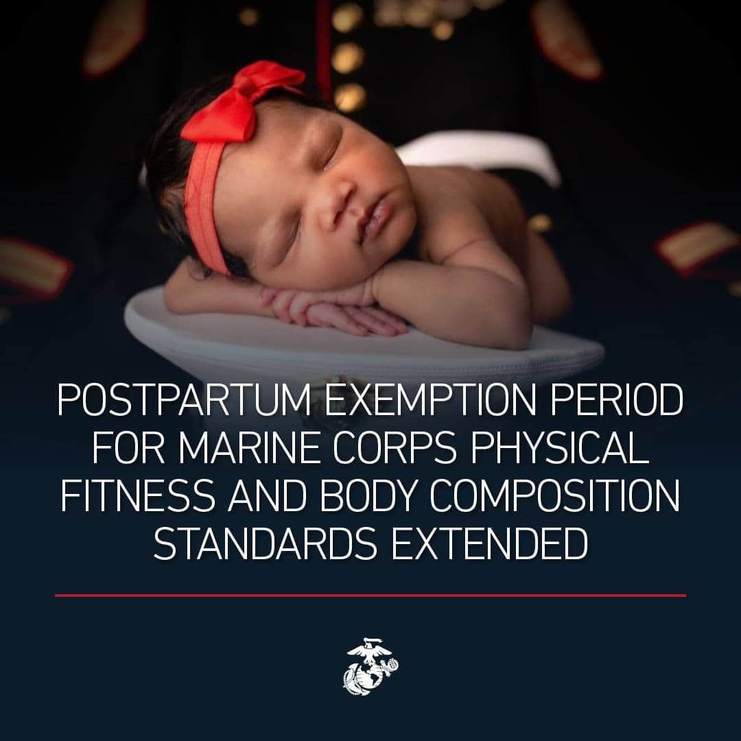 アメリカ海兵隊さんのインスタグラム写真 - (アメリカ海兵隊Instagram)「Postpartum Exemption Expansion  Today, the Marine Corps announced the expansion of the postpartum exemption period for physical fitness and body composition standards from nine to 12 months.  For more information from MARADMIN 066/21, click the link in our bio.   #USMC #Marines #Military #Motherhood」2月9日 7時01分 - marines