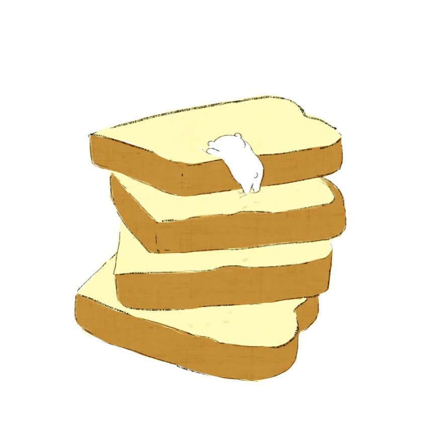 momoroさんのインスタグラム写真 - (momoroInstagram)「#パン#bread #トースト#食パン#食パン大好き #illustration #ももろ#momoro#イラスト」2月9日 7時25分 - momoro6666