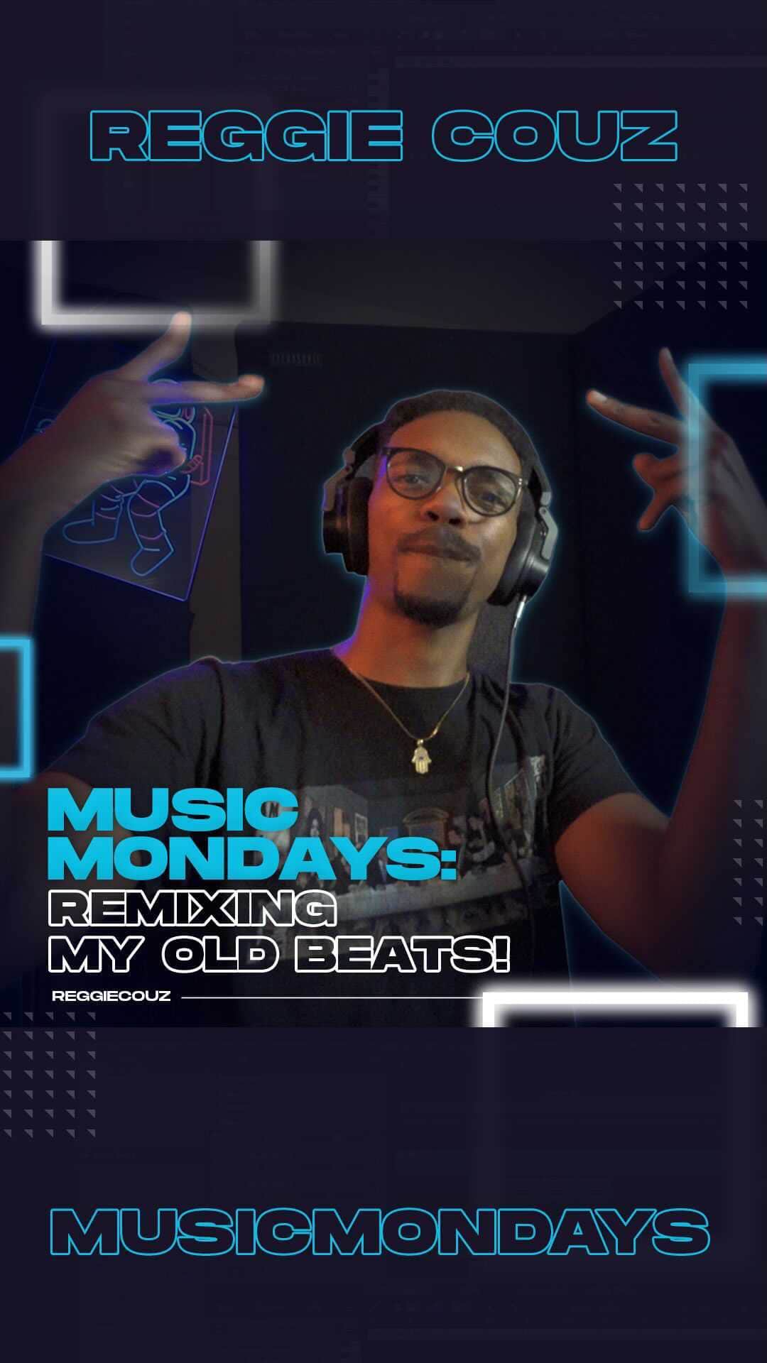 Reggie COUZのインスタグラム：「It's Music Monday!! This time I'm remixing my old beats. Let me know which you thought was better, before or after, in the comments below  ALSO if you'd like me to review your beats on the next Music Monday send your beats to:  couzfanmail@gmail.com   AND DON'T FORGET YOUR IG HANDLE!!  Make sure to follow me on IG @reggiecouz       #music #makingmusic #logic #ReggieCOUZ」