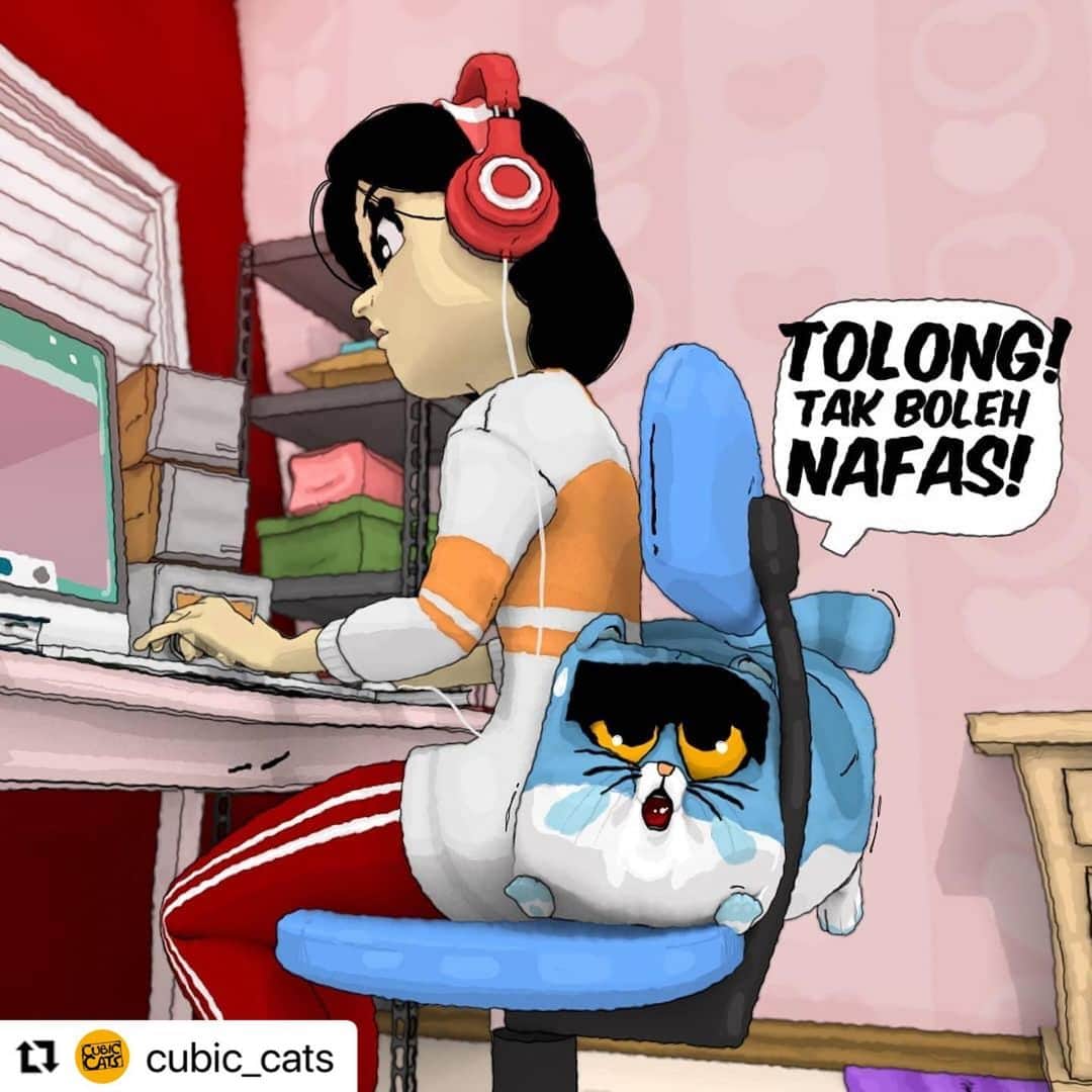 Koleksi Komik Malaysiaさんのインスタグラム写真 - (Koleksi Komik MalaysiaInstagram)「#Repost @cubic_cats with @make_repost ・・・ Sorry la Bubu..😅 kekadang Kak Ti tak perasan! Hahaha. Next time Kak Ti hati-hati ok. 😂😂.  . #kucingkampung #cubiccatstheseries #cubiccats #catsofinstagram #cats #catlovers #kucing」2月9日 12時55分 - tokkmungg_exclusive