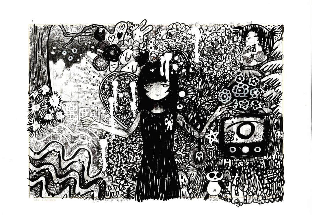 DAOKOのインスタグラム：「Shangri-la of modern society... #原稿用紙drawing」