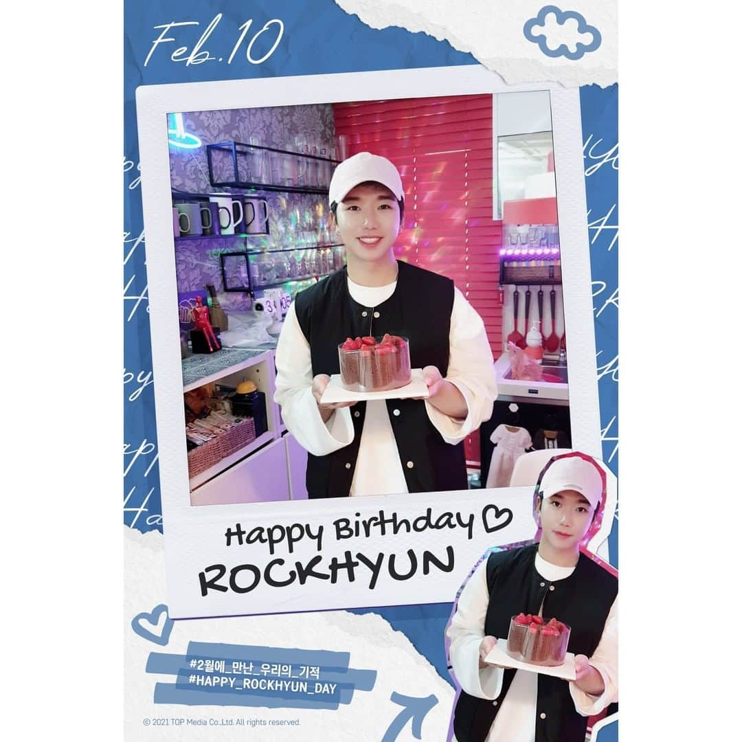 100%（ペクポセント）のインスタグラム：「[#백퍼센트] #록현 의 생일을 축하합니다!  HAPPY BIRTHDAY TO ROCKHYUN!  #2월에_만난_우리의_기적 #HAPPY_ROCKHYUN_DAY」