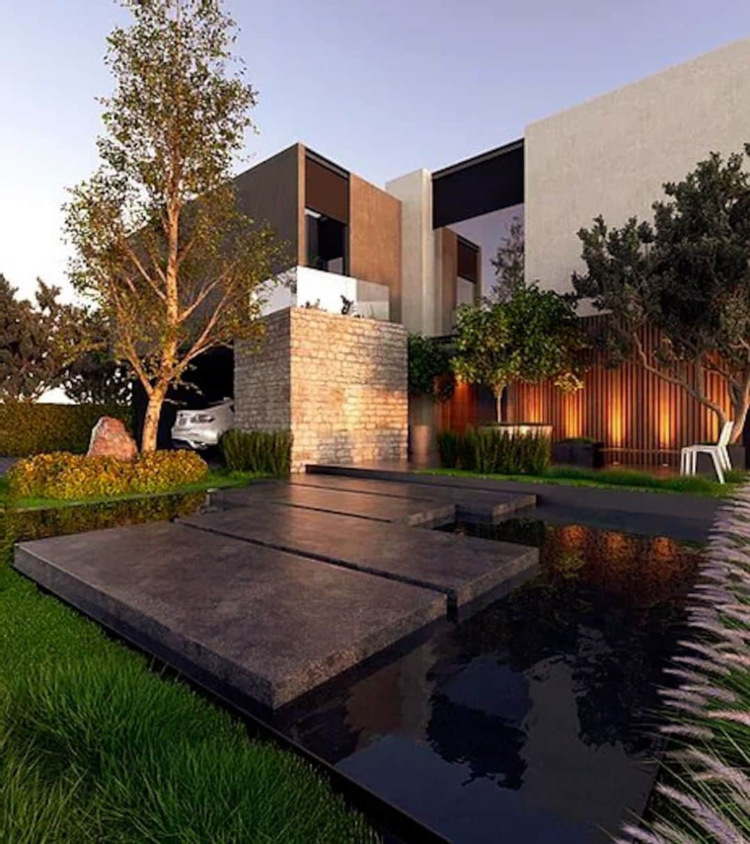 Architecture - Housesのインスタグラム：「⁣ BF House designed by ARO Studio ⬇️ ⁣ This residential house uses natural materials to blend into the landscape and minimise its environmental impact.⁣ ⁣ The façade is based on simple lines and geometric shapes for a minimalist and sophisticated look. Thus, BF House perfectly represents the luxury of everyday life. Double tap if you like it ❤️❤️⁣ _____⁣⁣⁣⁣⁣⁣⁣⁣⁣⁣⁣ 📐⁣ Alexis Rodríguez, Michel ⁣ Rosado, Oliver Ortega⁣ 📸  @aro.estudio⁣ Render: @gabrielnunezs⁣ 📍 Guadalajara, México⁣ #archidesignhome⁣⁣⁣⁣⁣⁣⁣ _____⁣⁣⁣⁣⁣⁣⁣⁣⁣⁣⁣ #design #architecture #architect #arquitectura #luxury #architettura #archilovers ‎#architecturephotography #amazingarchitecture⁣ #house #architecturedaily #arqlovers #arch_more #Mexico #GuadalajaraMexico」