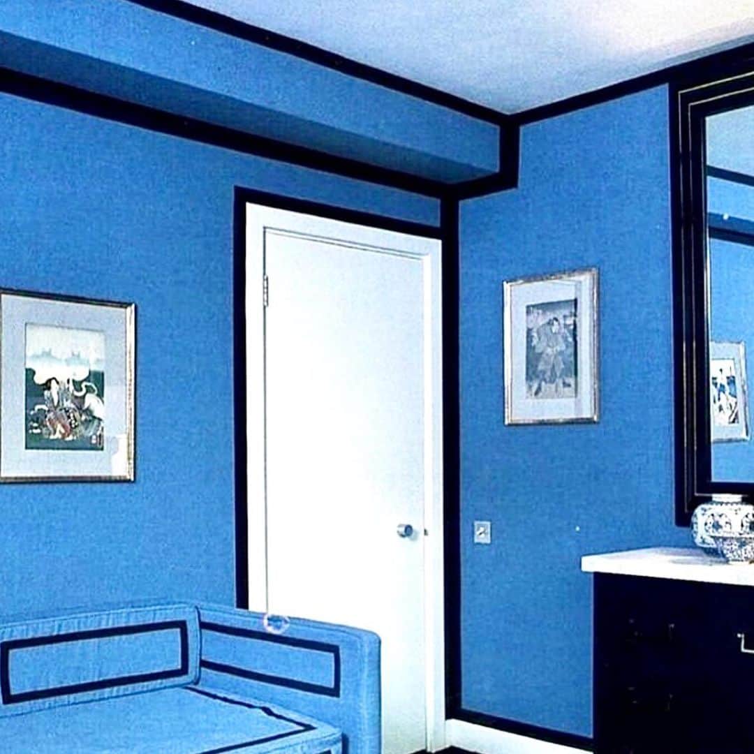 デレク ラムのインスタグラム：「Dreaming for blue on a winter day #davidhicks #blues」