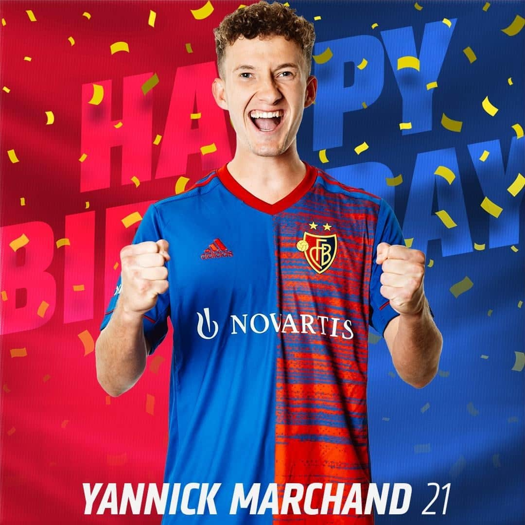 FCバーゼルさんのインスタグラム写真 - (FCバーゼルInstagram)「🥳 Der Mann mit den schönsten Locken feiert heute Geburtstag 😉 Alles Gute @_yannick.marchand_ 🎂 #FCBasel1893 #zämmestark」2月9日 16時21分 - fcbasel1893