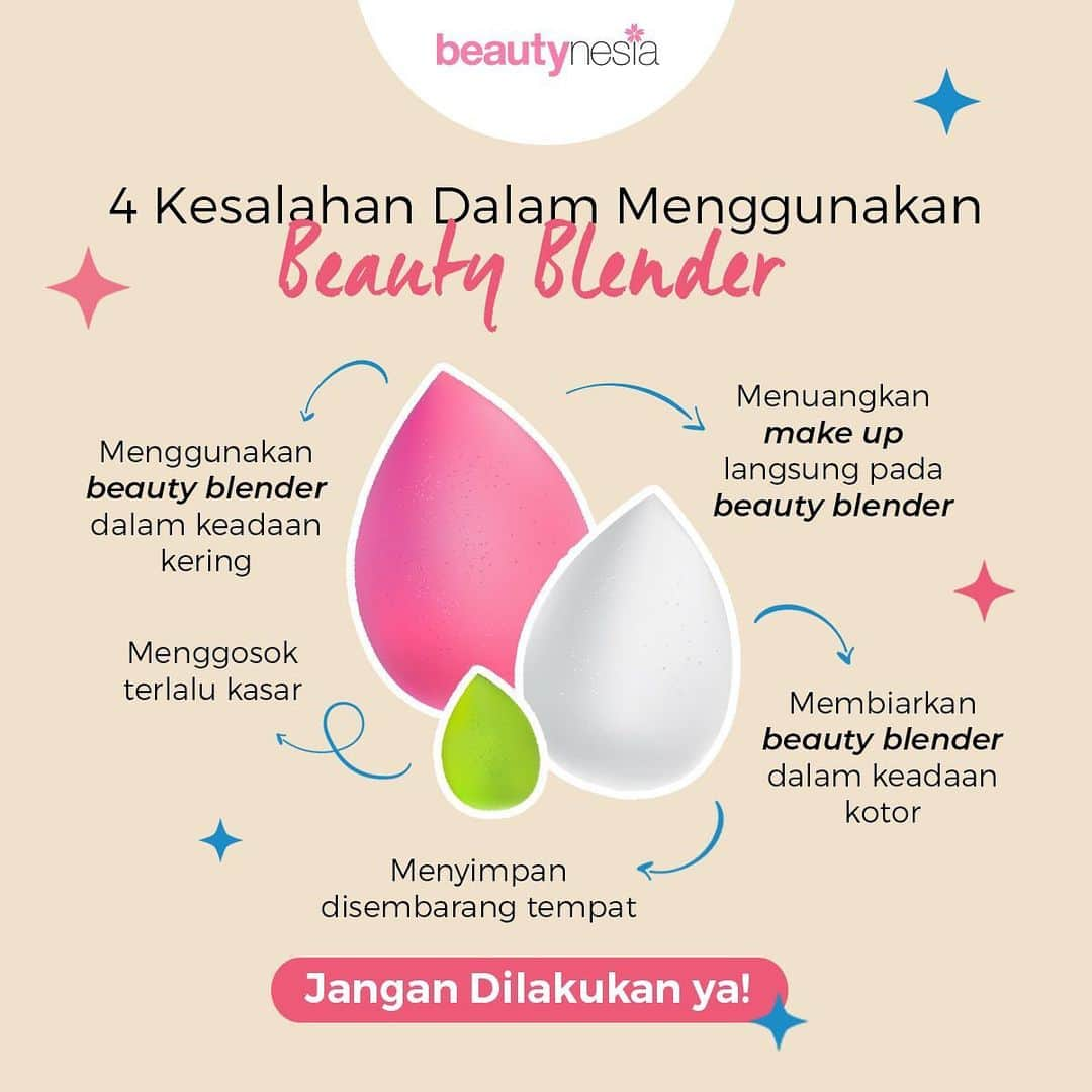 Beauty | Health | Fashionさんのインスタグラム写真 - (Beauty | Health | FashionInstagram)「Sshhttt, tau gak sih, rahasia make up yang bagus dan glowing salah satunya dengan teknik pengaplikasian yang benar. Setuju ? Seperti mengaplikasikan base make up. Beauty blender biasanya digunakan agar finishing yang dihasilkan lebih flawless dan natural. Nah, ada beberapa kesalahan nih yang harus kamu perhatikan dan hindari saat meggunakan beauty blender agar hasil make up kamu maksimal. ⁣⁣ ⁣⁣ Coba ngaku kebiasaan apa nih yang paling sering kamu lakuin ?⁣⁣ ⁣⁣ #BeautynesiaID #Beautyblender #Aplikator #Basemakeup #spons #tipsmakeup #infokecantikan #infomakeup⁣⁣」2月9日 18時50分 - beautynesia.id