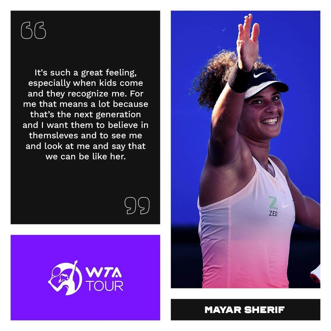 WTA（女子テニス協会）さんのインスタグラム写真 - (WTA（女子テニス協会）Instagram)「History made 👏 @mayarsherif_1 becomes the first Egyptian 🇪🇬 woman to win a main draw match at a Slam! #AO2021」2月9日 18時51分 - wta