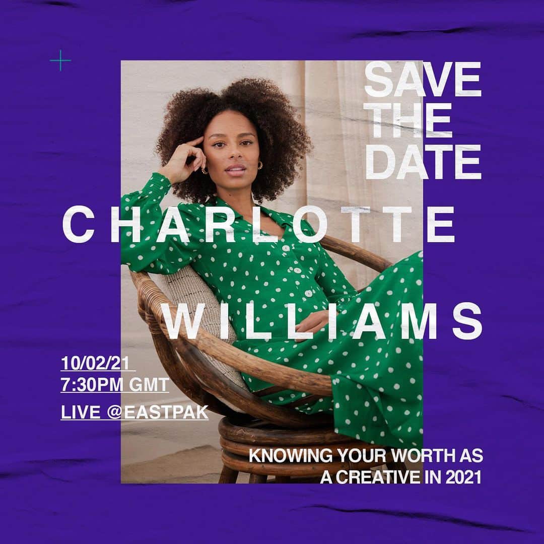 イーストパックのインスタグラム：「Join us for our second Instagram Live speaker session as part of our Black History Month celebrations. This Wednesday at 7.30pm GMT, the founder of the inclusive marketing agency SevenSix @charlottesevensix will discuss the racial pay gap and knowing your worth as a creative with our host @chantayyjayy #builttoresist #eastpak #blackhistorymonth #bhm #equality」