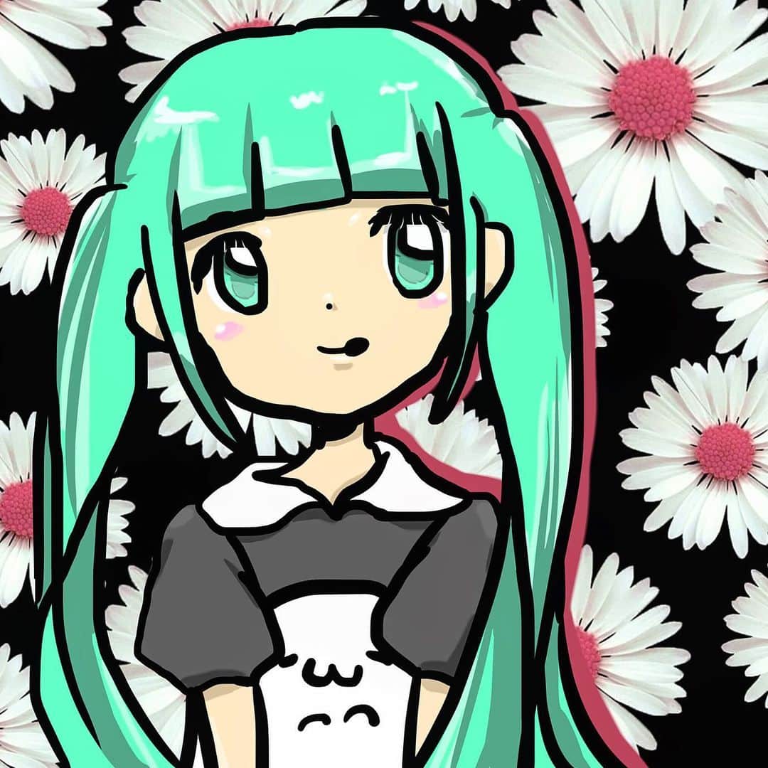 水卜さくらのインスタグラム：「制作時間1時間。 息抜きイラスト」