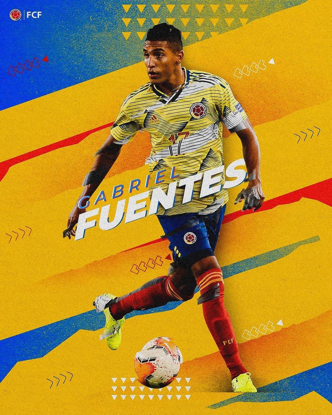 サッカー コロンビア代表チームのインスタグラム：「¡Felicitaciones @gabriel.fuentes14 !  Nuestro defensa celebra su cumpleaños #️⃣2️⃣4️⃣ 🎂  Gran abrazol de gol ⚽️」