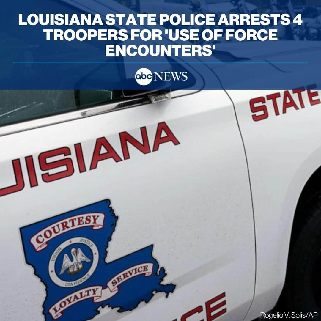 ABC Newsさんのインスタグラム写真 - (ABC NewsInstagram)「Four Louisiana State Police troopers arrested “following an extensive and detailed review of use of force encounters in the Monroe area,” the law enforcement agency says. MORE AT LINK IN BIO. #LOUISIANA #POLICE」2月9日 22時08分 - abcnews