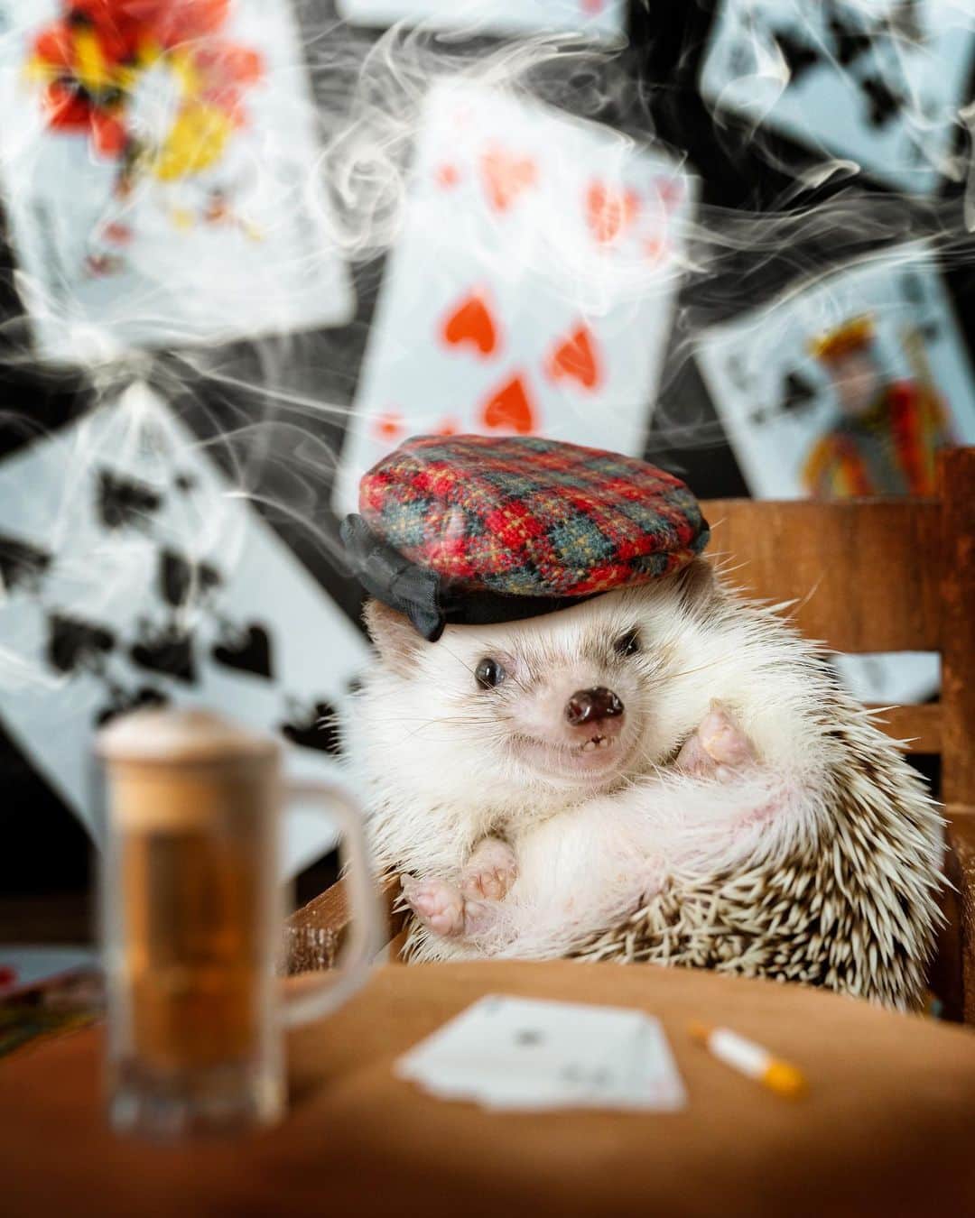 のインスタグラム：「Gambler😏🃏〜💸 *Photoshopped  「あんたの負けだ。さっさとミルミル🐛よこしな！」」