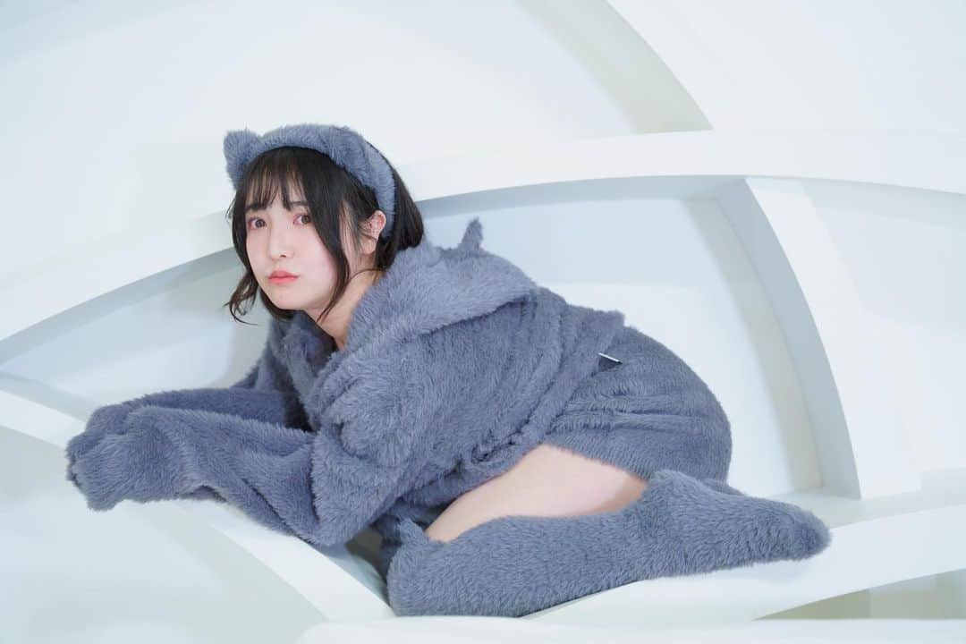 佐咲日菜のインスタグラム：「ジェラピケCAT🐱  #ジェラピケ  #黒髪ボブ  #パジャマ女子」