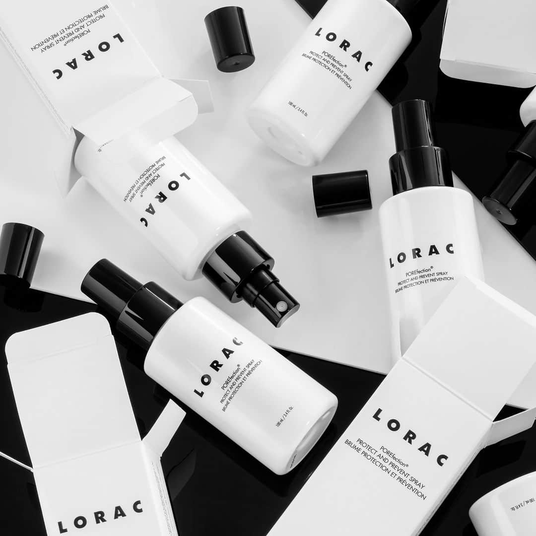 LORACのインスタグラム：「Set & protect that skin! POREfection Protect and Prevent Spray is infused with a rich blend of botanical flora to tone, balance and prep the skin - available on LORAC.com - link in bio!  #LORAC #LORACCosmetics」
