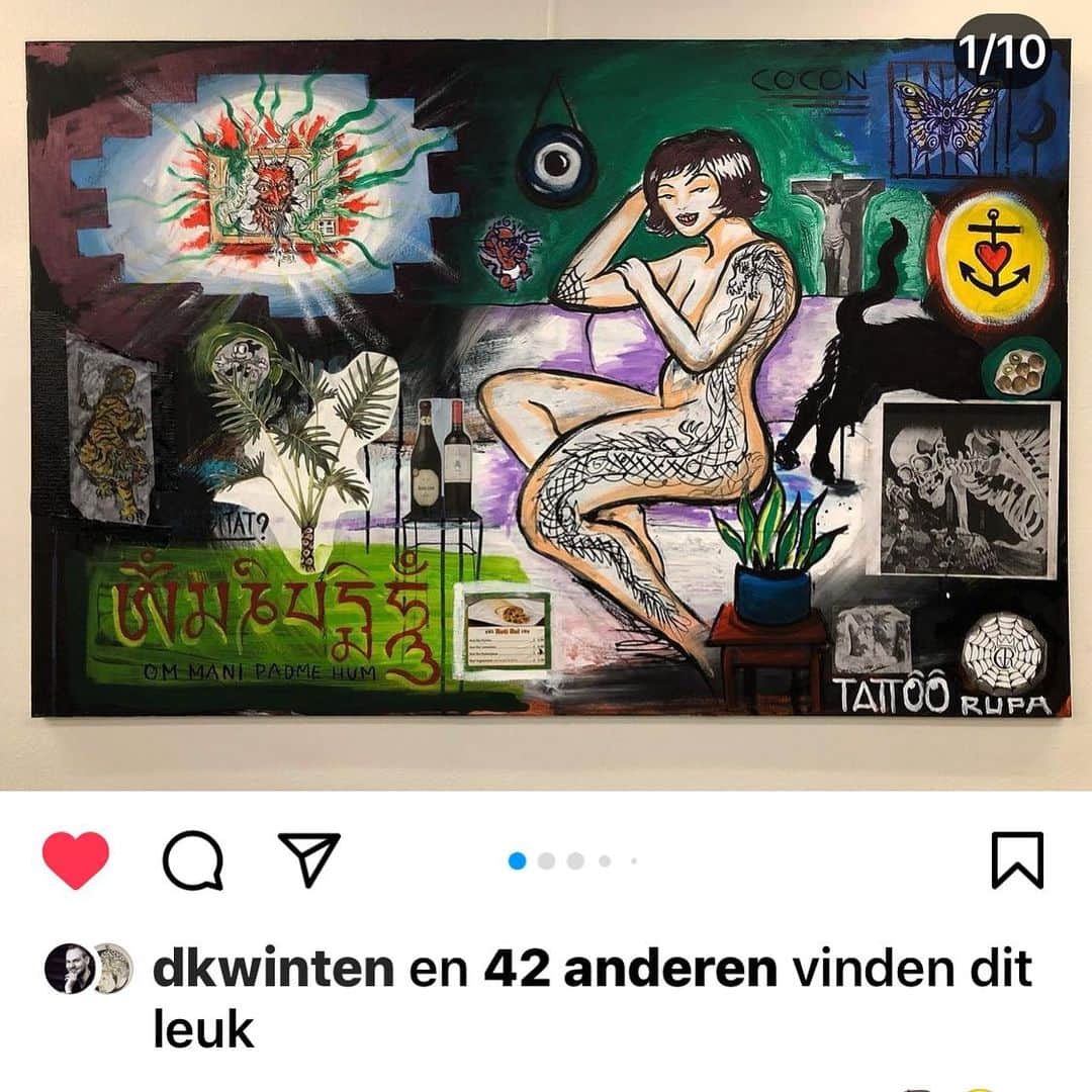 アムステルダム・タトゥー・ミュージアムのインスタグラム：「Follow our man @tattoorupa #tattoorupa #416collective #paintings #art #schiffmacherandveldhoen」