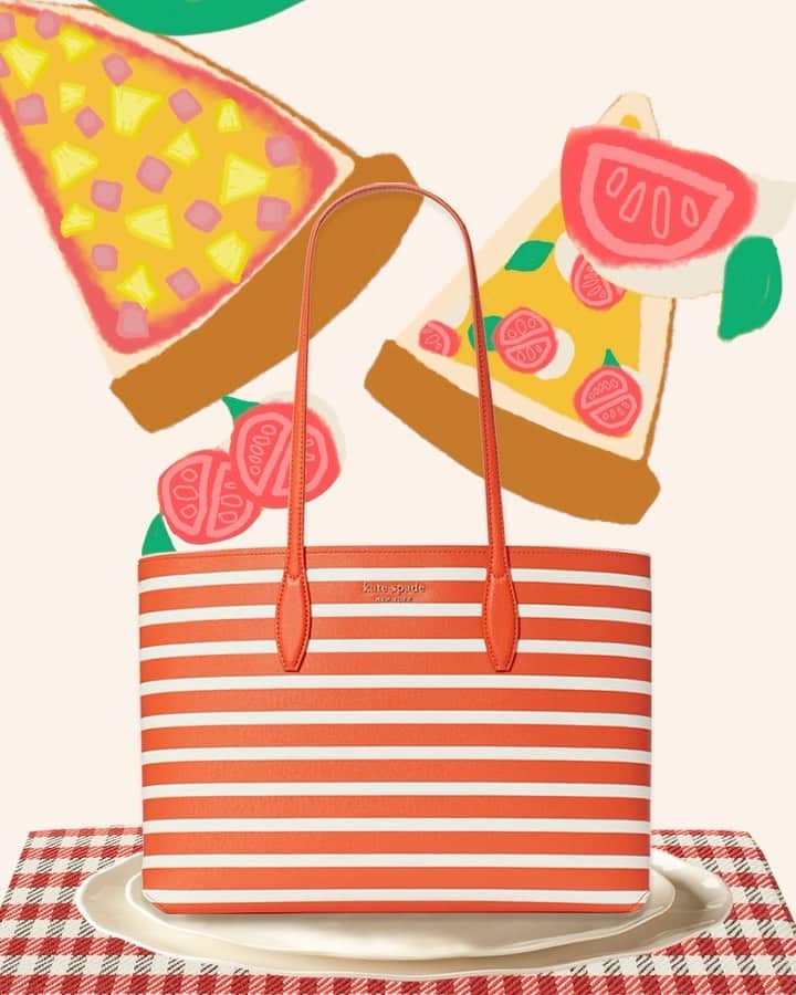ケイト・スペードのインスタグラム：「who else needs a slice (or 5) today? 🙋‍♀️ great news. it’s #nationalpizzaday! 🍕🥳 tell us your favorite topping combo in the comments 👇 then check out our stories for team kate spade new york’s favorite spots in nyc.」
