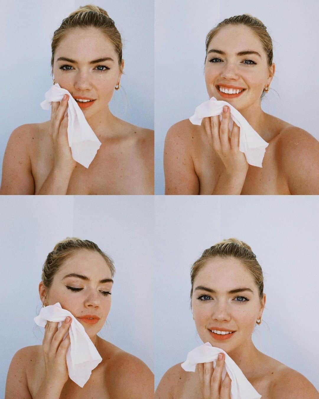 ケイト・アプトンのインスタグラム：「The “just got drenched in sweat during a workout but I have a million things to do immediately after but also don’t want to breakout everywhere” wipes. 10/10 highly recommend. #foundactive」