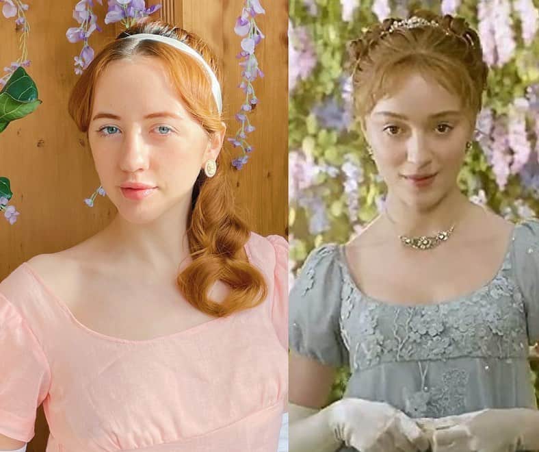 ベッキー・クルーエルのインスタグラム：「WHO ARE MY DOPPELGÄNGERS? 🔍 ⁣ I asked you guys who you thought I resembled and these were the answers! ⁣ ⁣ 1. Phoebe Dynevor ⁣ 2. Katie Findlay⁣ 3. Mona Lisa ⁣ 4. Saoirse Ronan⁣ 5. Unknown woman from a found photograph 1900s 🤩⁣ ⁣ Which do you think?」