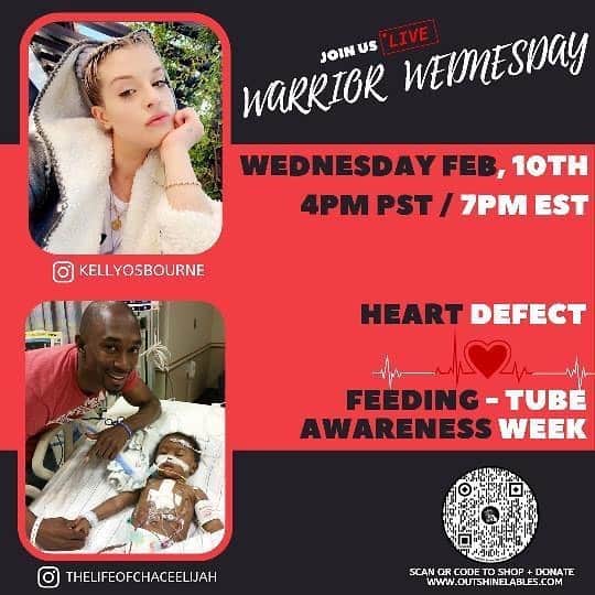 ケリー・オズボーンのインスタグラム：「Going live tomorrow with @thelifeofchaceelijah to talk about heart defect feeding tube awareness week!!! DONT MISS IT!」