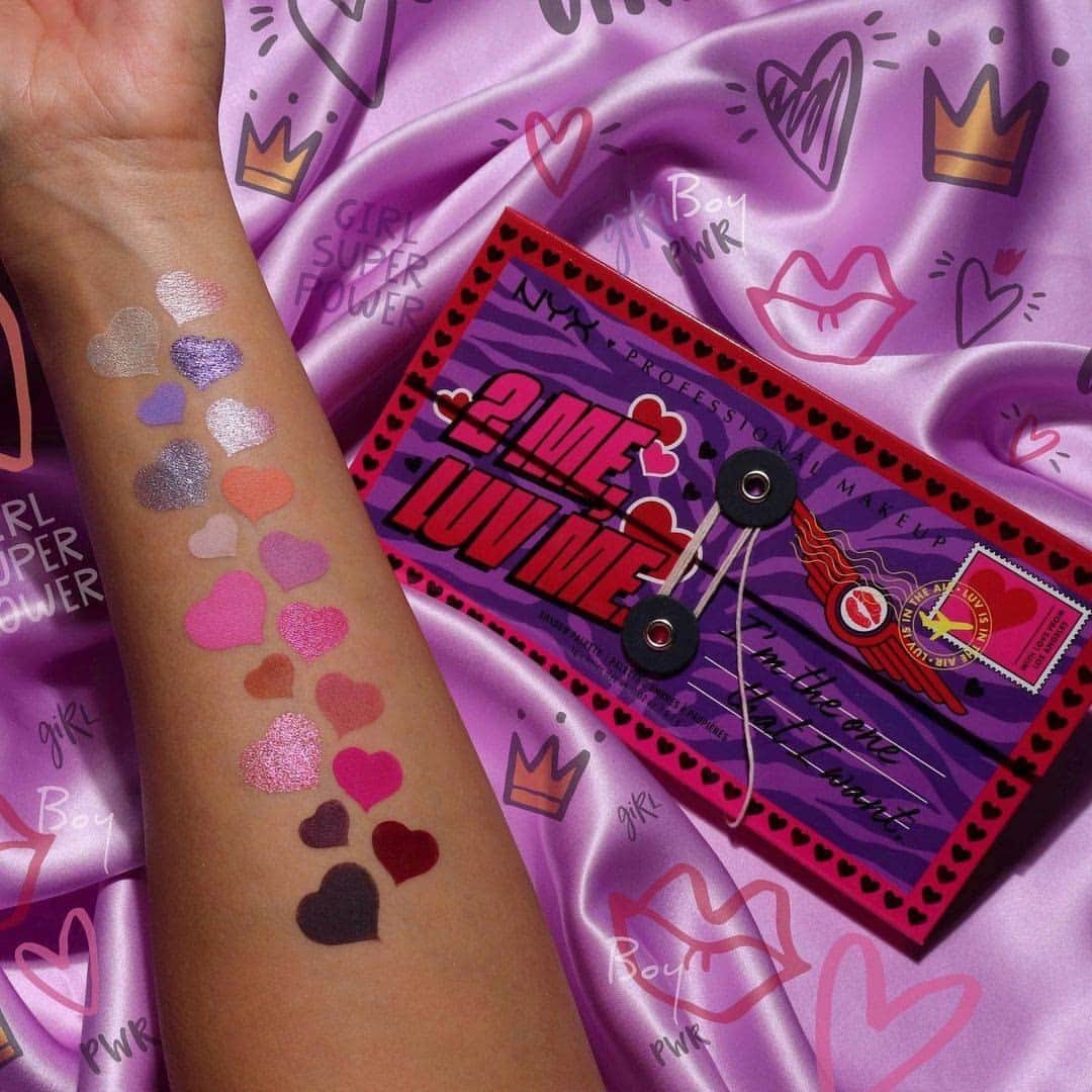 NYX Cosmeticsさんのインスタグラム写真 - (NYX CosmeticsInstagram)「"It’s okay to love yourself as much as others," @maquillageitup 💕 Swatched here is our new 2 ME, LUV ME SHADOW PALETTE 💌 Available for a limited time online at nyxcosmetics.com 💋 • #nyxcosmetics #nyxprofessionalmakeup #crueltyfreebeauty ⠀」2月10日 3時14分 - nyxcosmetics