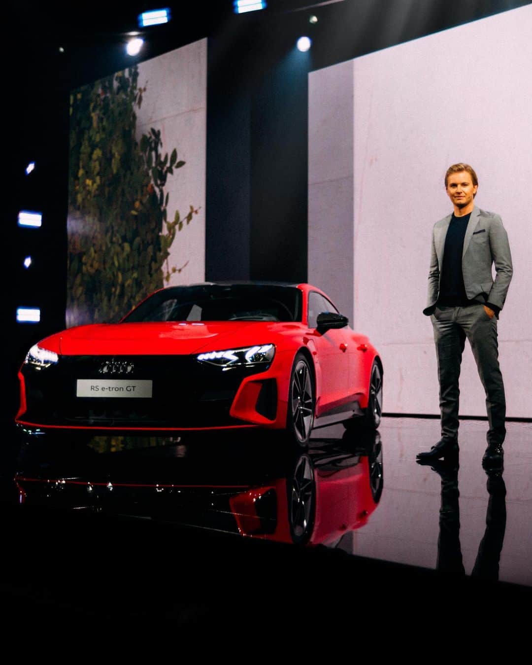 ニコ・ロズベルグのインスタグラム：「Tonight’s World Premiere: High-performance e-mobility for public roads! ⚡️I’m fascinated by the technology and the design of the new Audi RS e-tron GT – let me know your thoughts below!   ...stay tuned for my exclusive behind the scenes vlog testing the performance on the track – going live on Thursday!!🙌  #etronGT #FutureIsAnAttitude」