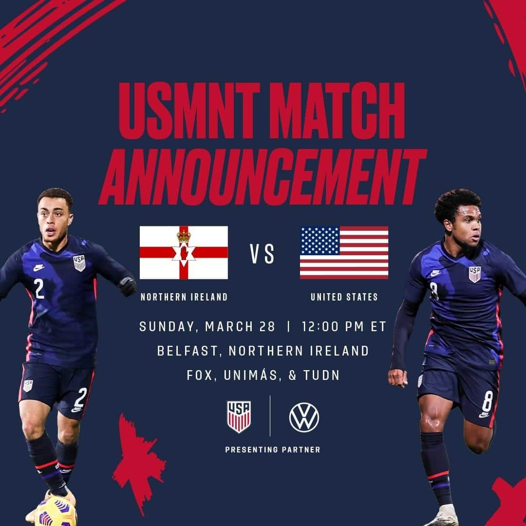 サッカー アメリカ代表チームさんのインスタグラム写真 - (サッカー アメリカ代表チームInstagram)「📰: Our March schedule is taking shape!   The #USMNT will face Northern Ireland on March 28 at Windsor Park in Belfast.   U.S. Soccer is continuing the effort to secure a second match in Europe during the FIFA window.」2月10日 4時30分 - usmnt