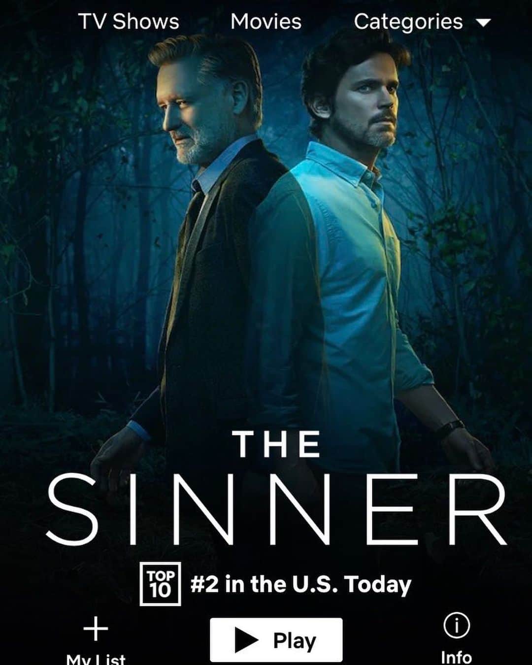マット・ボマーのインスタグラム：「Thank you so much to everyone who made @thesinnerusa the #2 show on @netflix this week. Sharing some pictures of the incredible cast, crew, and creatives that made this such an amazing show to work on.  #billpullman #chrismessina #dereksimonds and #charliegogolak don’t have IG accts. so I’m tagging them as well.」