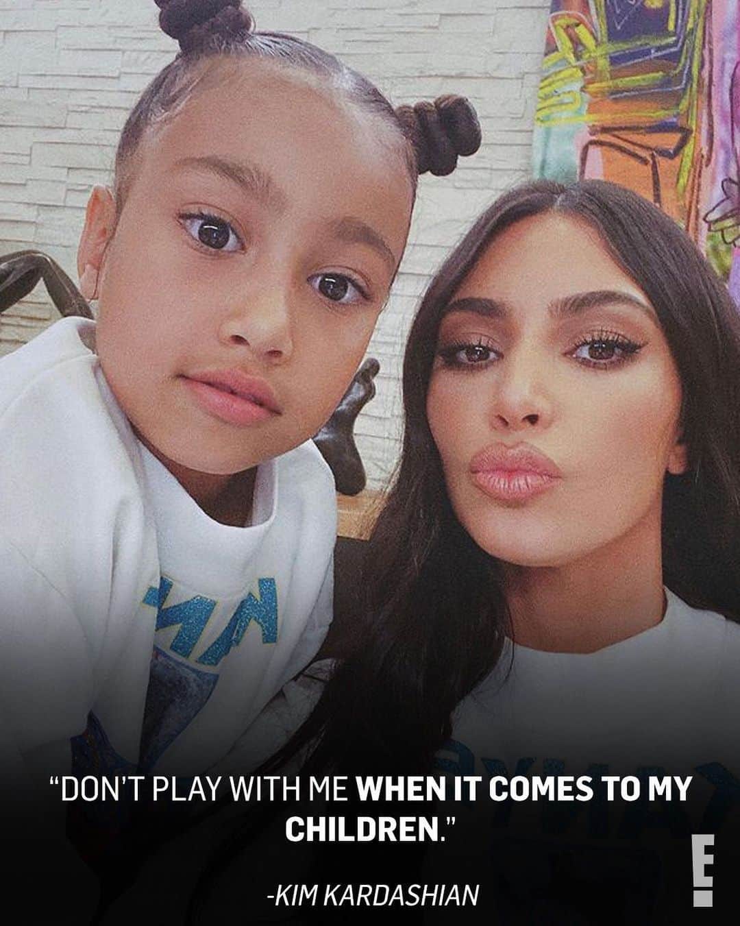 E! Onlineさんのインスタグラム写真 - (E! OnlineInstagram)「She didn't come to play, K? Link in bio for Kim Kardashian's fiery response after commenters criticized North West's painting. (📷: Instagram)」2月10日 10時45分 - enews