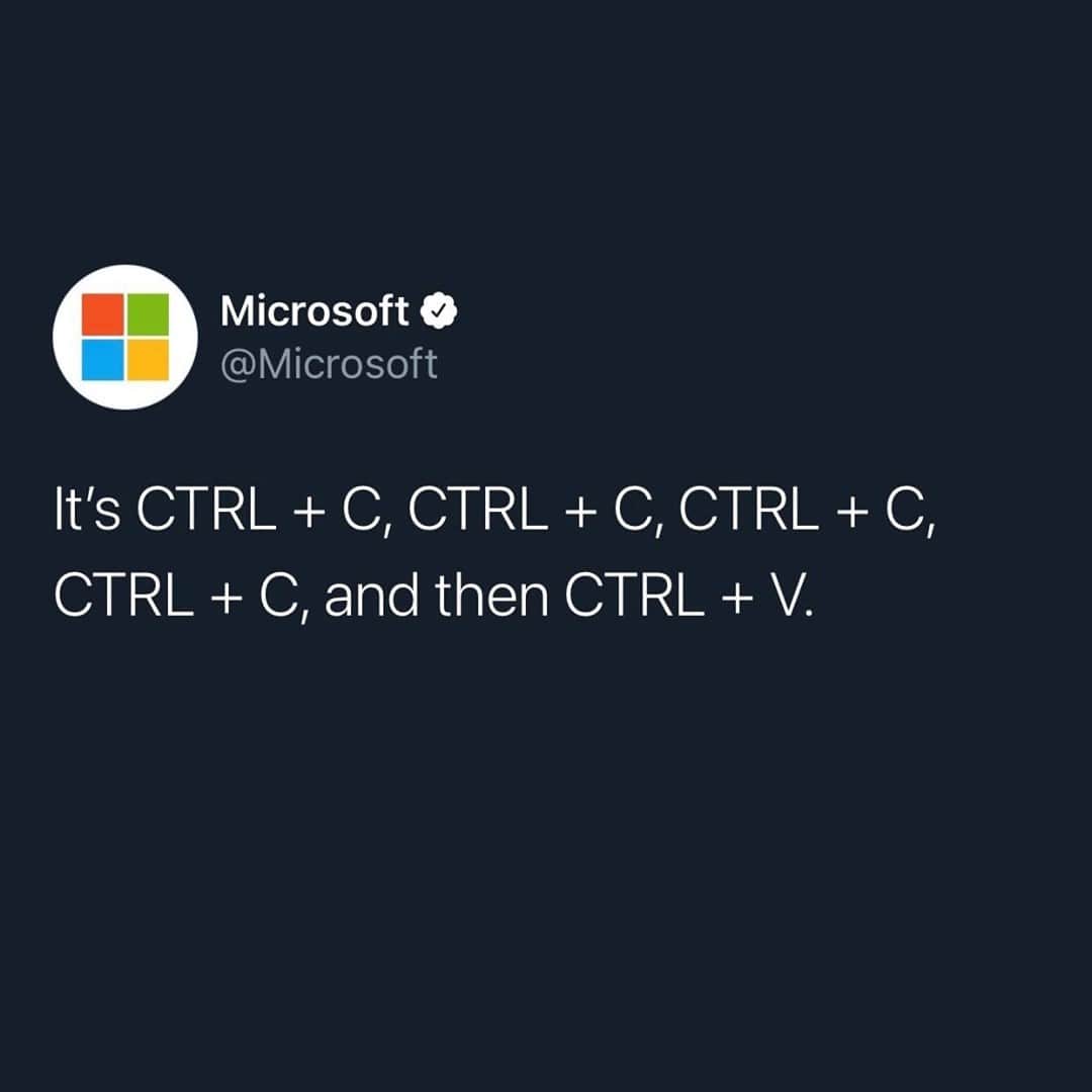 Microsoftさんのインスタグラム写真 - (MicrosoftInstagram)「Copy, copy, copy, copy, and then paste.」2月10日 7時15分 - microsoft