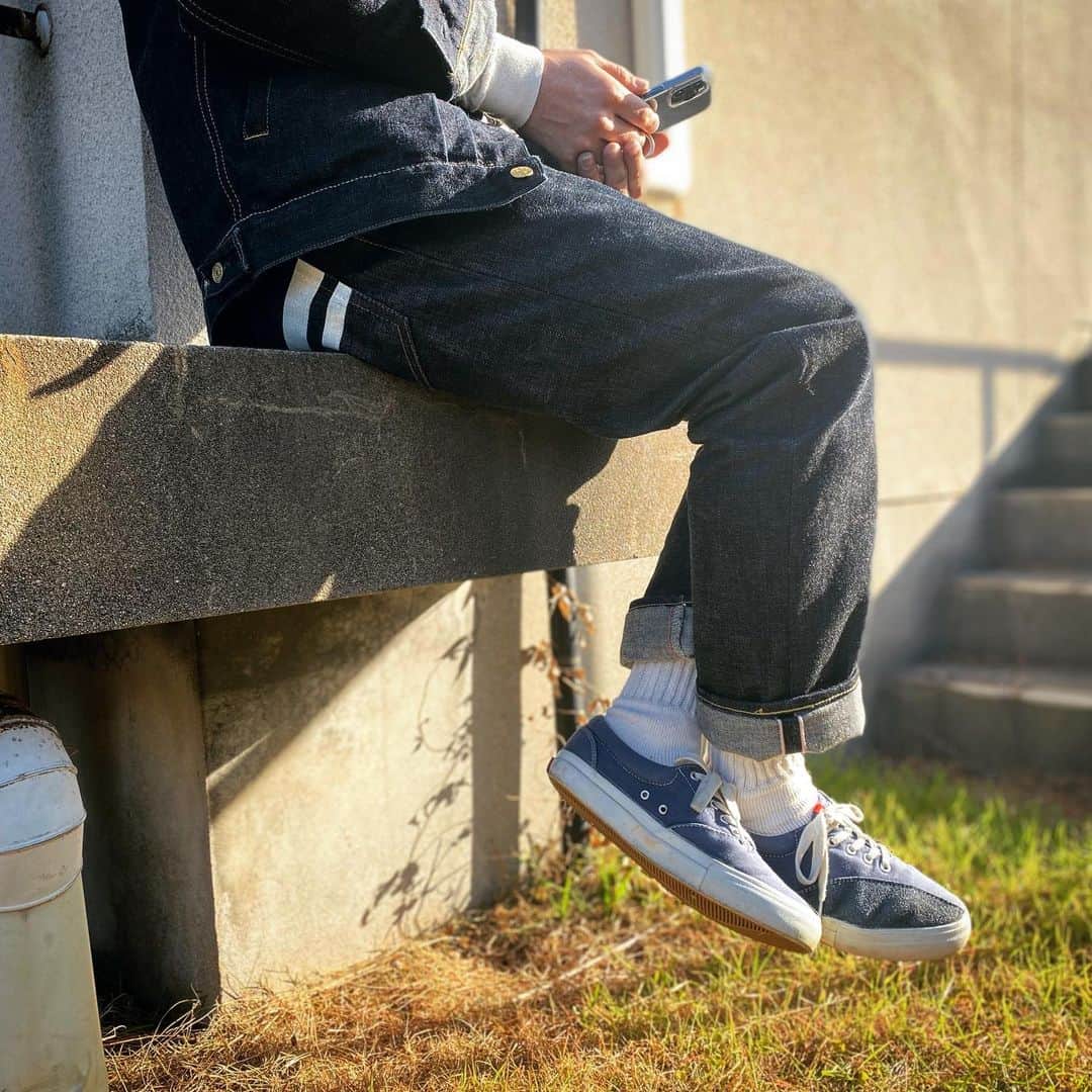 momotarojeansのインスタグラム：「denim x denim」