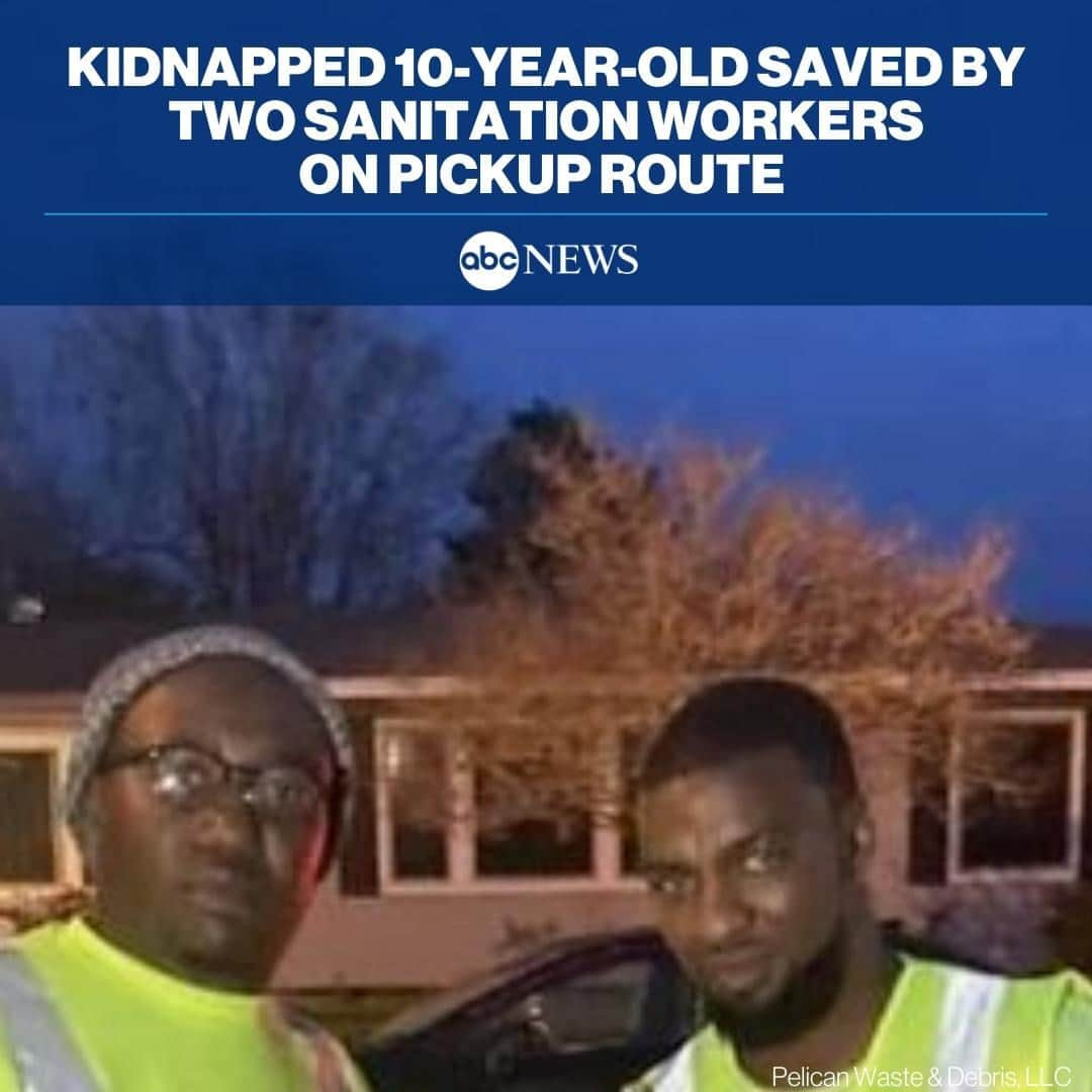 ABC Newsさんのインスタグラム写真 - (ABC NewsInstagram)「Two Louisiana sanitation workers are being hailed as heroes after saving a 10-year-old girl who had been abducted from a family member's home. MORE AT LINK IN BIO.」2月10日 11時01分 - abcnews