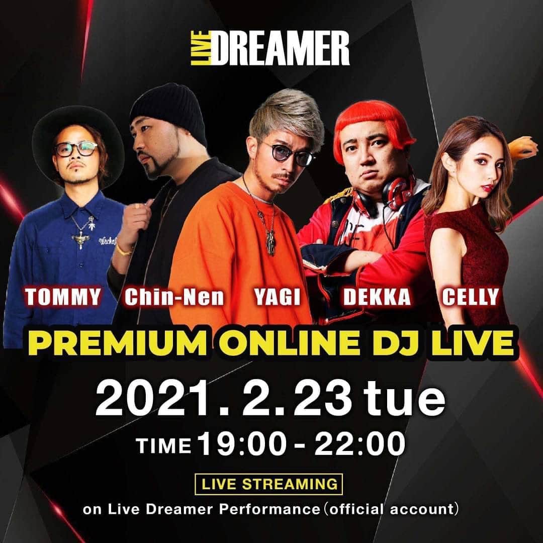 デッカチャンのインスタグラム：「普段 DJ配信しているアプリのLiveDreamerさんの公式イベントに出演します！  『LiveDreamer Premium Online DJ Live』  2021.2.23(火) 19:00-22:00  LiveDreamerアプリ内の@livedreamerperformanceのアカウントを ダウンロードしてフォロー！してね。 DJ DEKKAの出番は20:45〜21:20です。 音符マーク♪連打で指もげ👆よろしくお願いします🥁  【DJs】 @djyagi  @dekkachan2003 @celly_cecilia  @dj.tommy1985 @djchinnen」