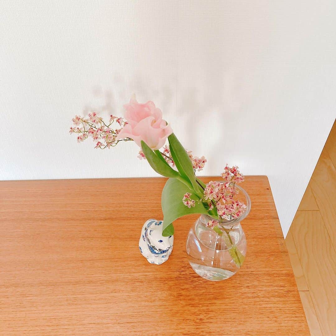 トリンドル玲奈さんのインスタグラム写真 - (トリンドル玲奈Instagram)「お花屋さんがすすめてくれた組み合わせが可愛かった♡  チューリップ🌷、「おほほっ」ってしているみたいだね♡って母が言ってました。  なんだそのかわいい発想❣️  母のチャーミングなとこ大好きです。」2月10日 17時21分 - toritori0123
