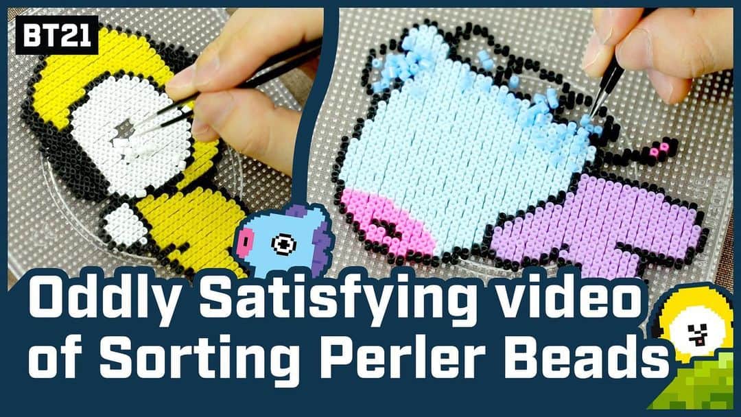 BT21 Stars of tomorrow, UNIVERSTAR!さんのインスタグラム写真 - (BT21 Stars of tomorrow, UNIVERSTAR!Instagram)「Gettin' comfy... Gettin' cozy... ☁️  It's hard to not get zoned out after watching <Oddly Satisfying Video of Sorting BT21 Perler Beads>😪  Let's go watch it together! 👉Link in bio!   #PerlerBeads #ZoneOut  #Satisfying #SatisfyingVid #BT21」2月10日 17時59分 - bt21_official