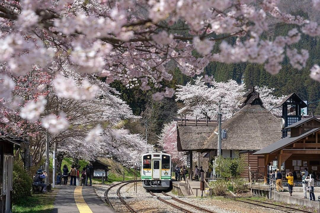 TOBU RAILWAY（東武鉄道）さんのインスタグラム写真 - (TOBU RAILWAY（東武鉄道）Instagram)「. . 🚩Yunokami Onsen - Aizu,Japan . . [Want to keep it a secret! Feel Japan's spring in Yunokami Onsen, a secret spa resort in Aizu!] . Yunokami Onsen in Aizu has been loved by onsen (hot spring) lovers and the local people. This spa resort is ideal to stay over during your trip to Aizu, because it is also close to Ouchijuku, a popular sightseeing spot in Aizu. The nearest station is Yunokami Onsen Station, which is a station building with a traditional thatch roof. In spring, cherry blossoms bloom around the station building. Its unspoiled landscape will surely make you feel as if you time traveled to old Japan. How about "Yunokami Onsen" for your next trip?  . #visituslater #stayinspired #nexttripdestination . . . #aizu #yunokamionsen  #hotspring #japantrip #discoverjapan #travelgram #japantrip #tobujapantrip #unknownjapan #jp_gallery #visitjapan #japan_of_insta #art_of_japan #instatravel #japan #instagood #travel_japan #exoloretheworld #ig_japan #explorejapan #travelinjapan #beautifuldestinations #japan_vacations #beautifuljapan #japanexperience #cherryblossomjapan #japanspring」2月10日 18時00分 - tobu_japan_trip