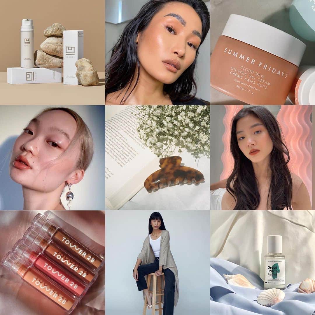 Marianna Hewittのインスタグラム：「a few Asian founded + owned brands 🤍 • @bagsnob @ubeauty • @patrickta @patricktabeauty • @summerfridays • @orcecosmetics • @emijayinc • @ilovegeorgina @martine @sunniesface • @amyliu47 @tower28beauty • @aimeesong @songofstyle • @liahyoo @kravebeauty」