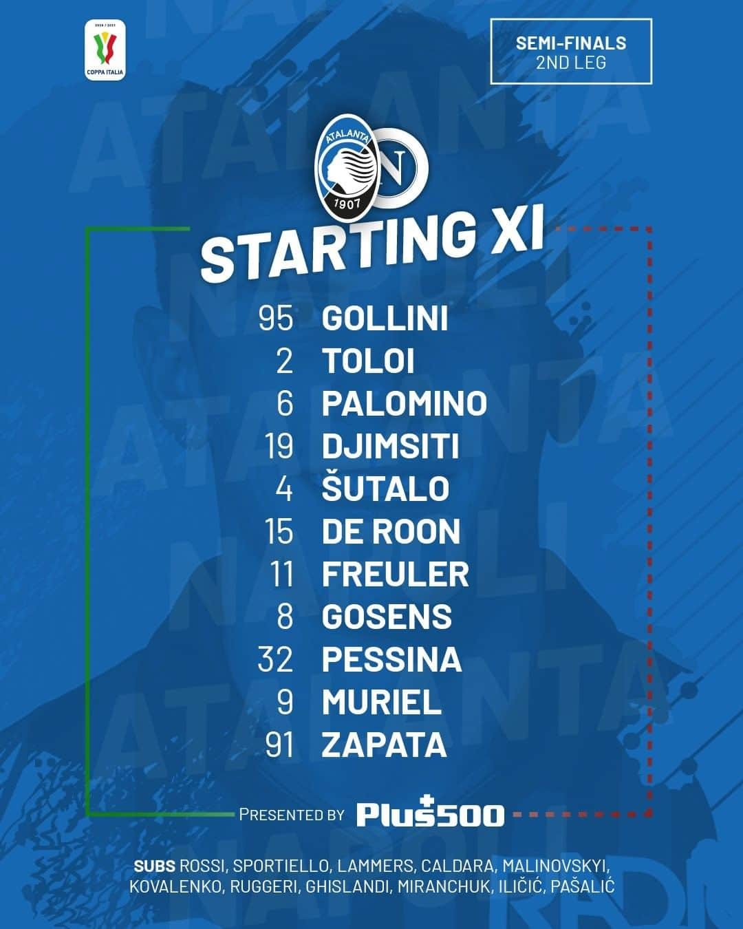 アタランタBCさんのインスタグラム写真 - (アタランタBCInstagram)「👊 La nostra formazione titolare! ⚫️🔵 Our #StartingXI to face Napoli!  #AtalantaNapoli #CoppaItalia #GoAtalantaGo #Atalanta #BergAMO #ForzaAtalanta」2月11日 3時56分 - atalantabc